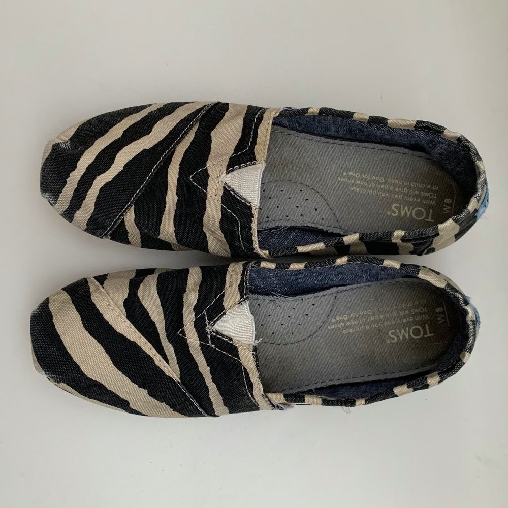 Zebra or Tiger print canvas Toms shoes